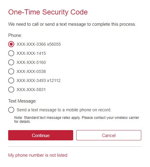 One-Time Security Code